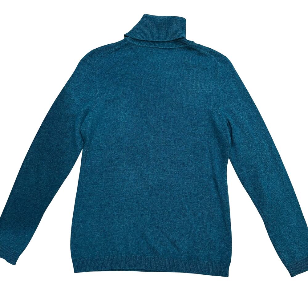 Charter Club luxury cashmere sweater sz S turquoise blue turtleneck long sleeve